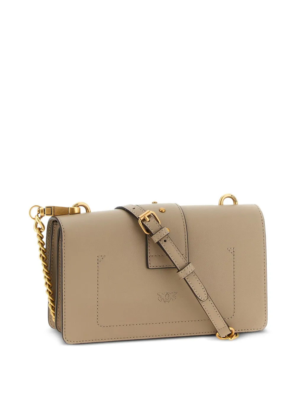PINKO Love One leren crossbodytas Beige
