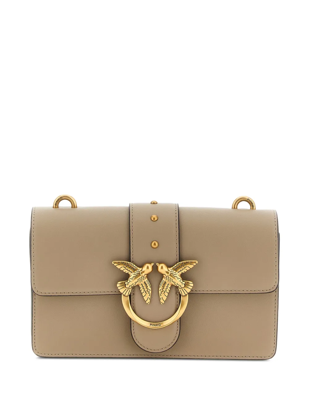 PINKO Love One leather crossbody bag - Toni neutri