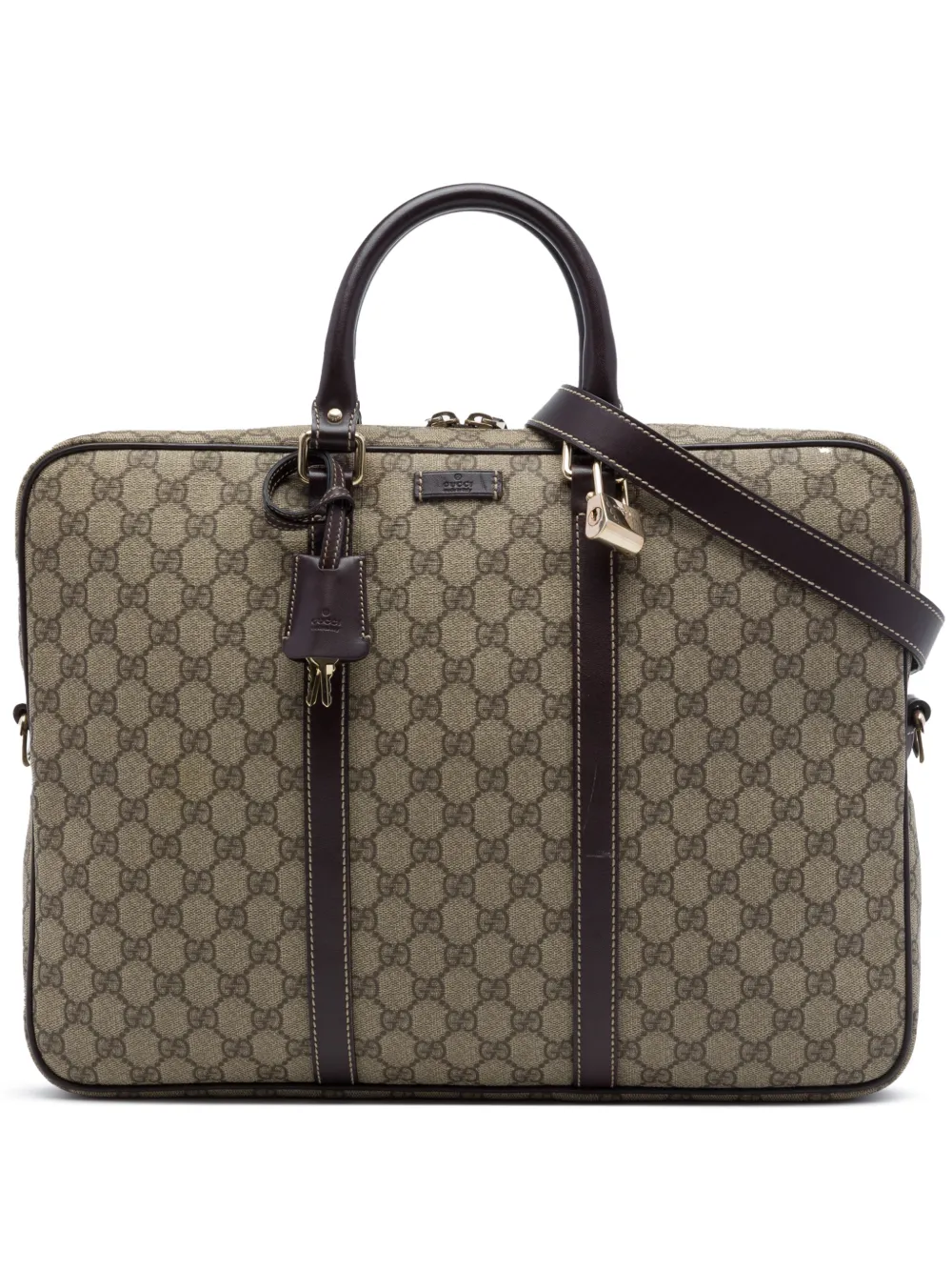 GUCCI GGスプリーム ビジネスバッグ Gucci Pre-Owned 2016-2026 GG Supreme Business Bag | Neutrals