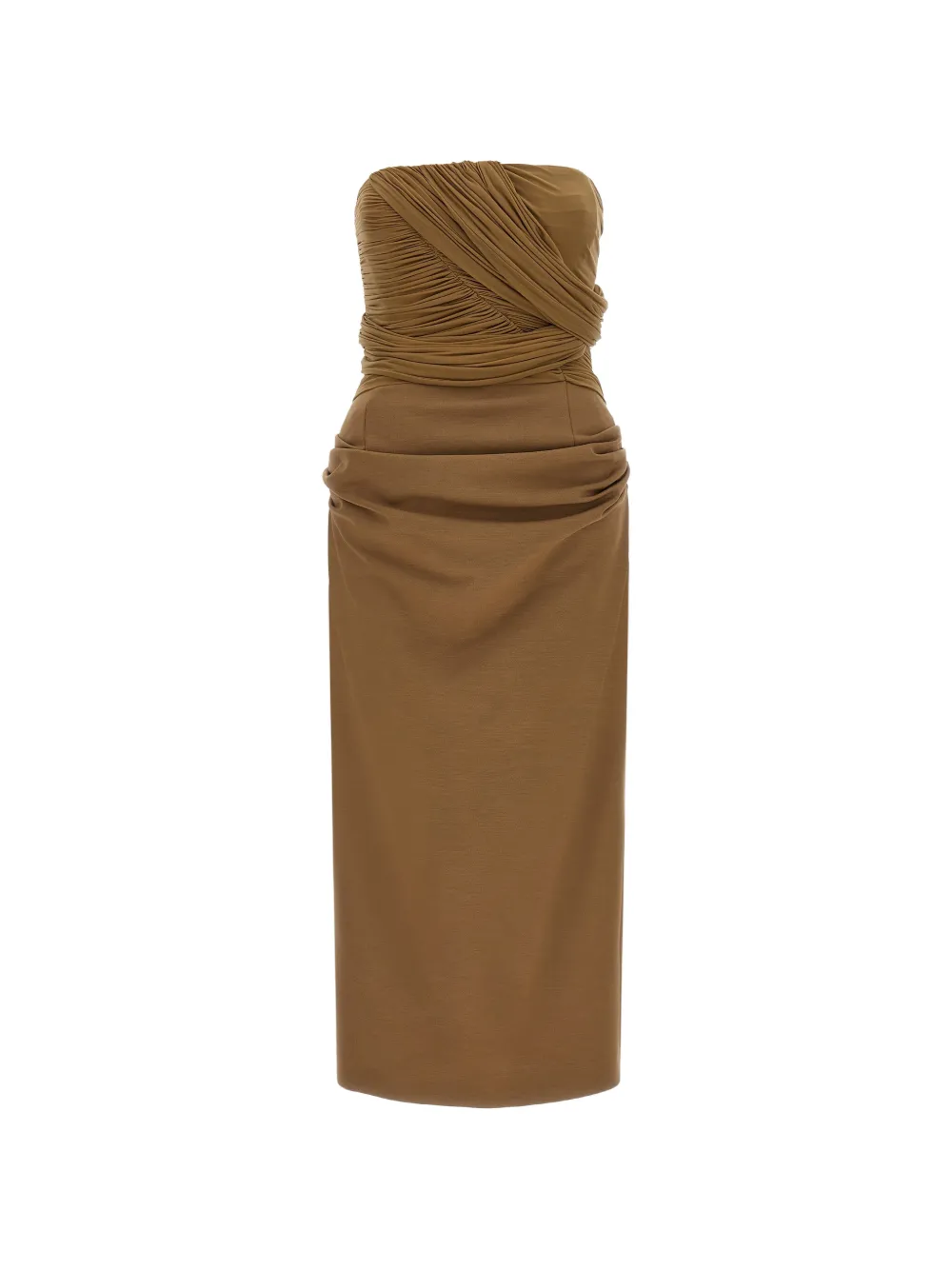 Magda Butrym draped strapless midi dress - Braun