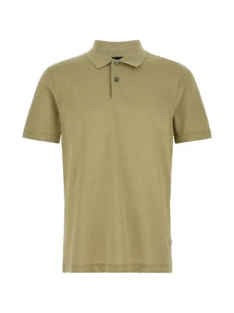 BOSS cotton-blend polo shirt with bubble-structured jacquard