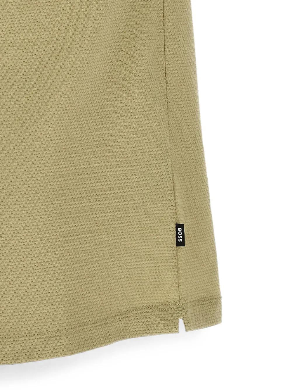 BOSS Poloshirt van katoenblend met bubbelvormig jacquard Groen
