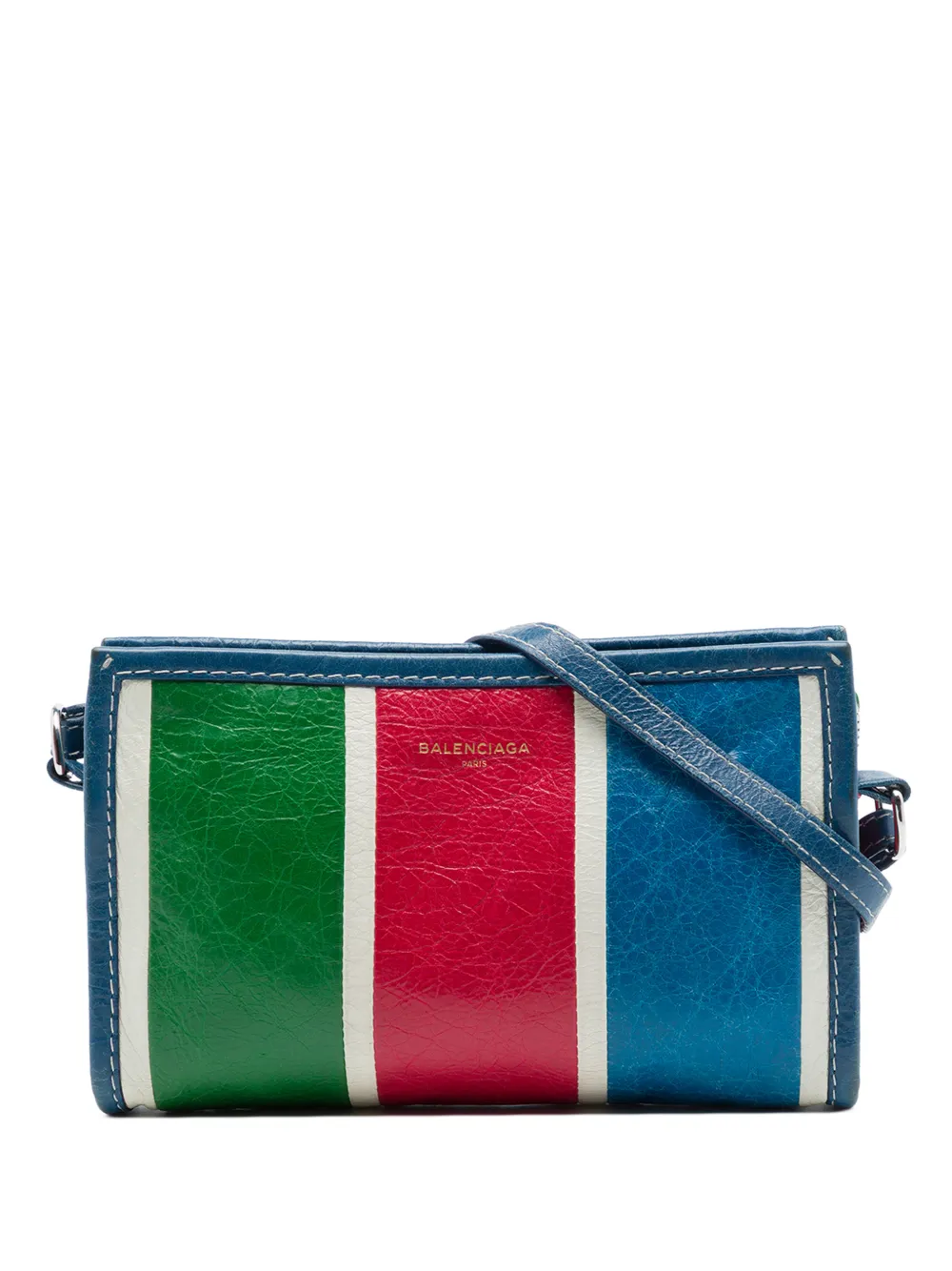 Balenciaga Pre-Owned 2017 Lambskin Bazar crossbody bag - Blau