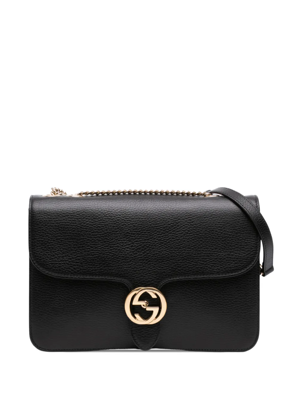 Gucci Pre-Owned 2016-2026 Medium Dollar Calfskin Interlocking G crossbody bag - Nero
