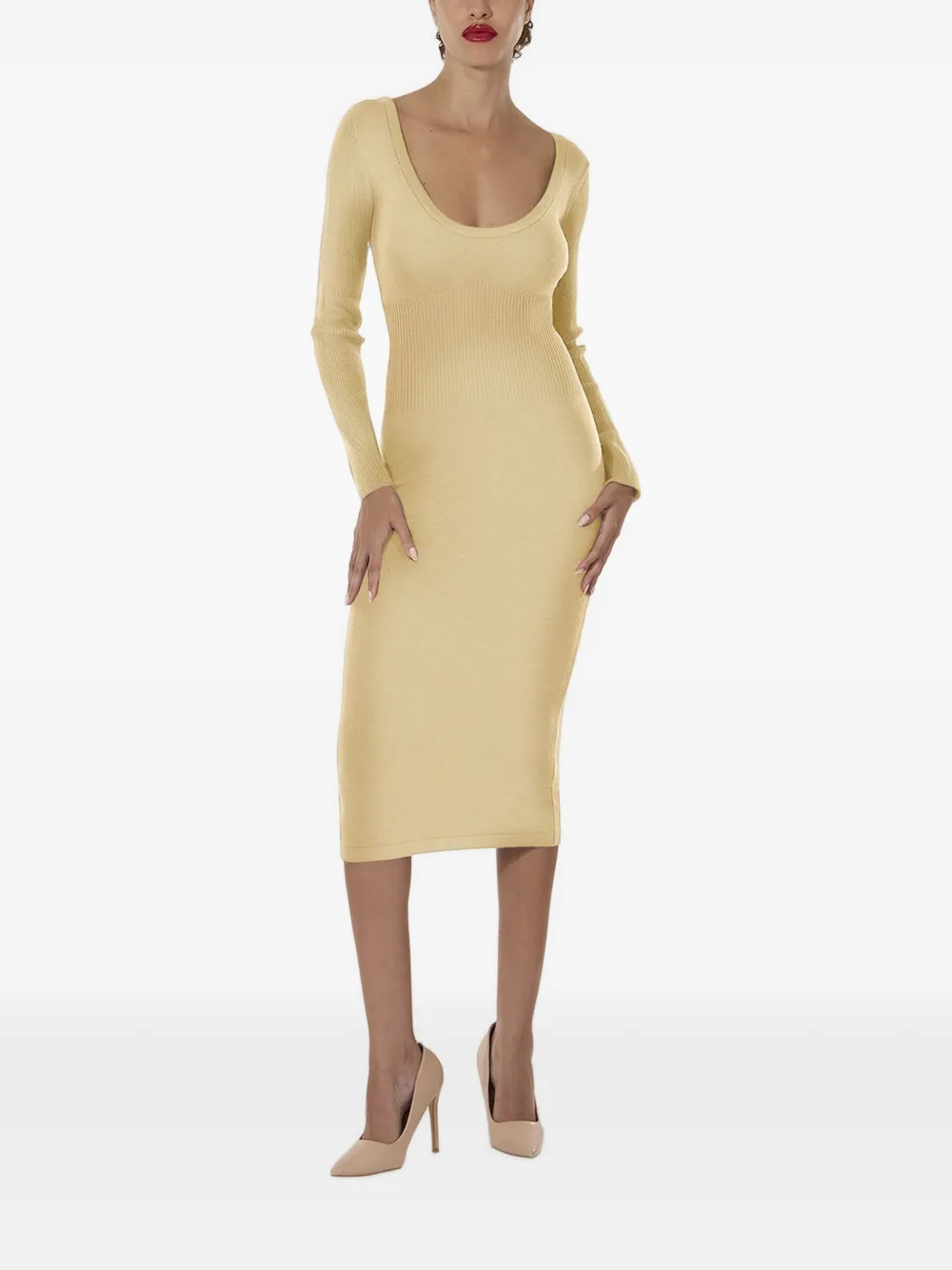 Wolford midi-jurk van merinowolblend Beige