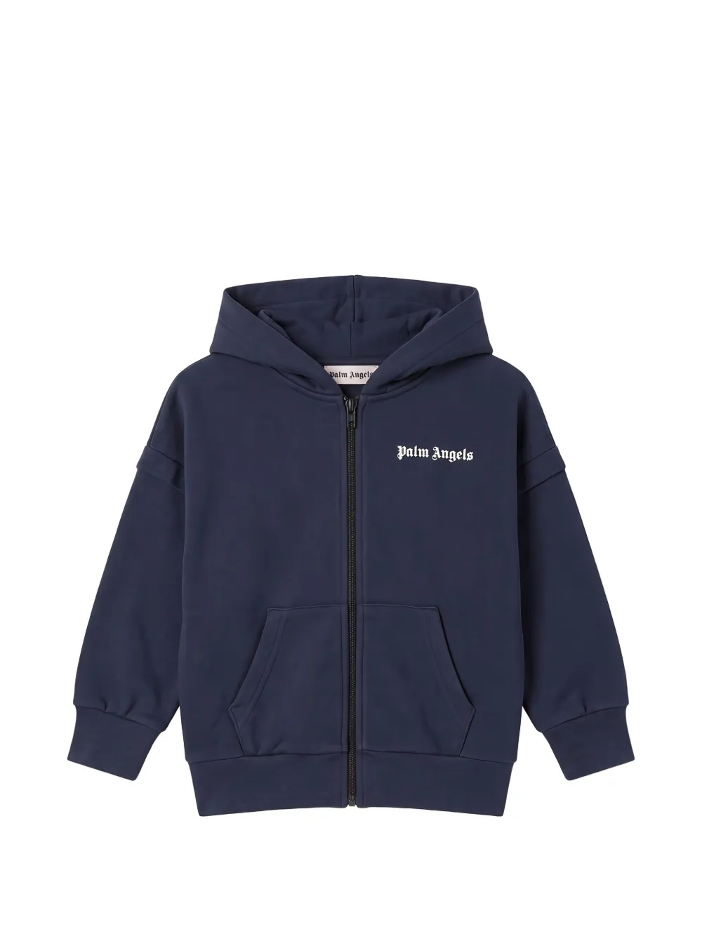 Palm Angels Kids logo-print zip-up hoodie - Blau