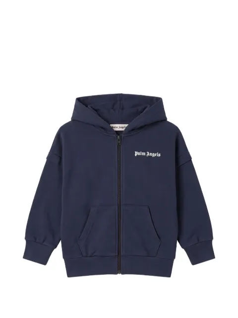 Palm Angels Kids logo-print zip-up hoodie