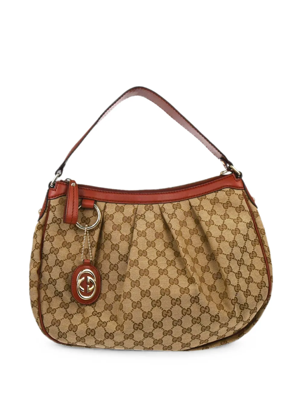 Pre-owned Gucci 2010-2020s Gg Canvas Shoulder Bag In Neutrals