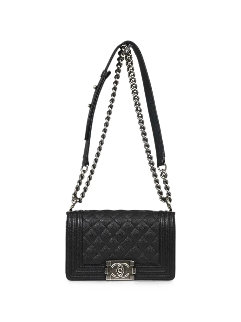 Pre-owned Chanel 2020s Small Boy  Shoulder Bag In Black