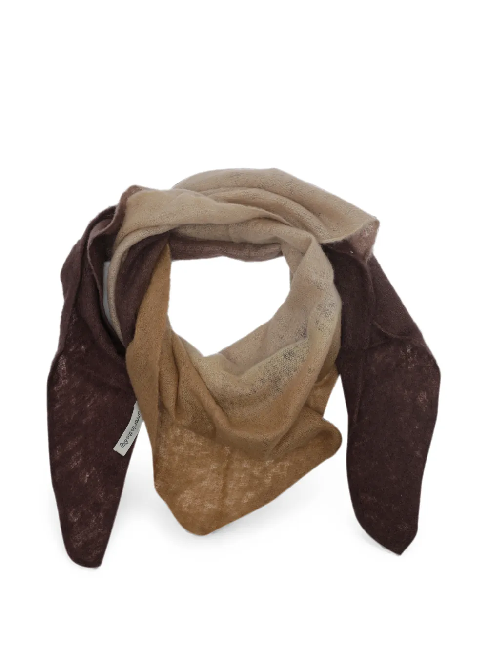 MIRROR IN THE SKY bandana dégradé cashmere scarf - Braun
