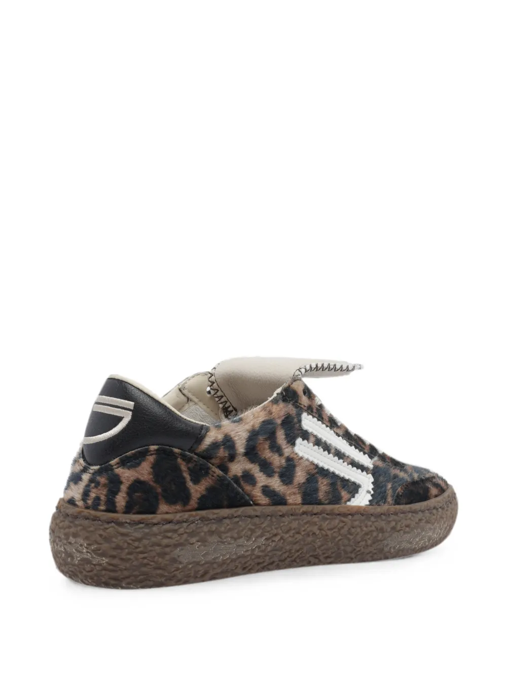Puraai Polly Tab sneakers met jaguarprint Bruin