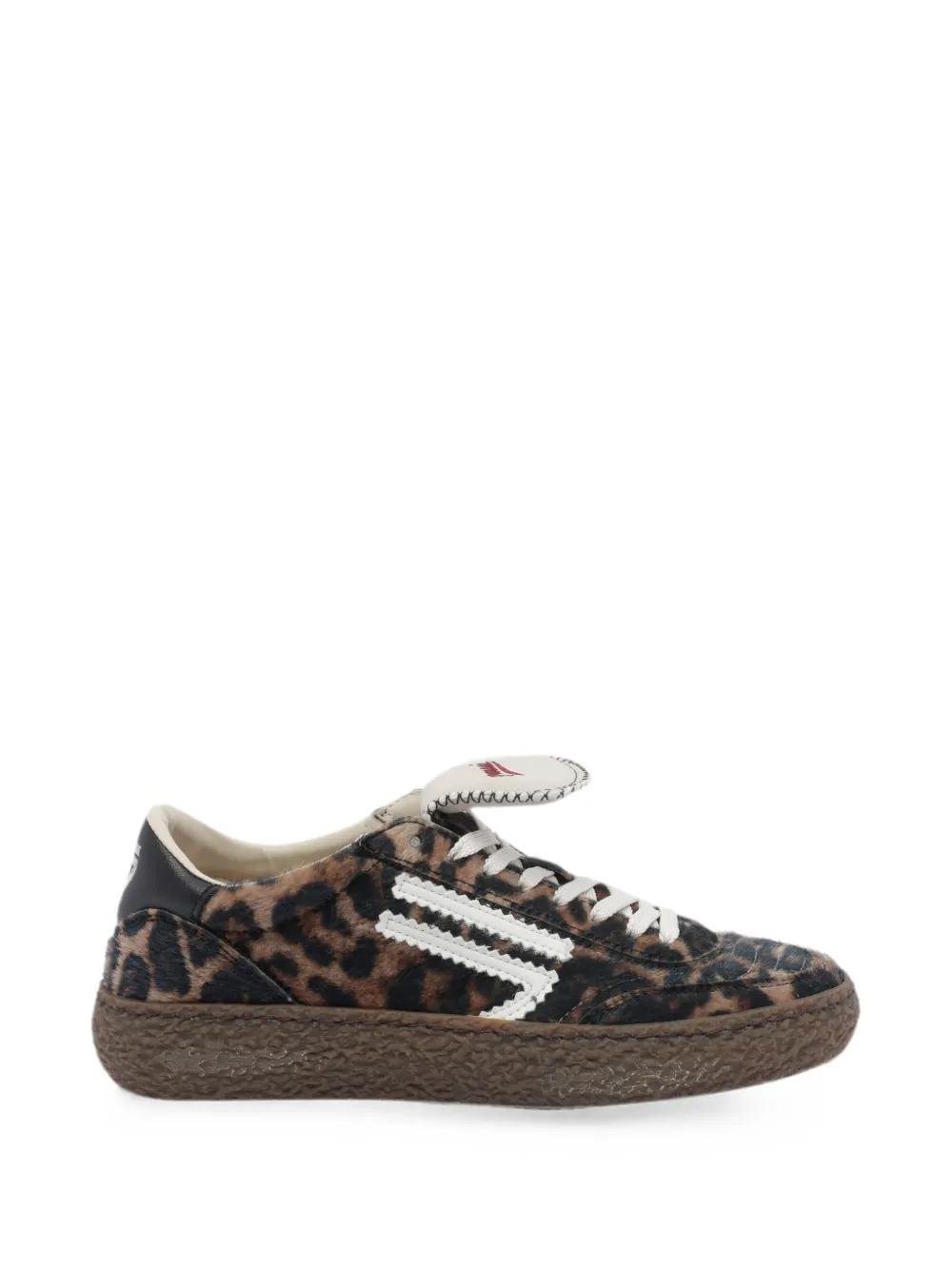 Puraai Polly Tab sneakers met jaguarprint Bruin
