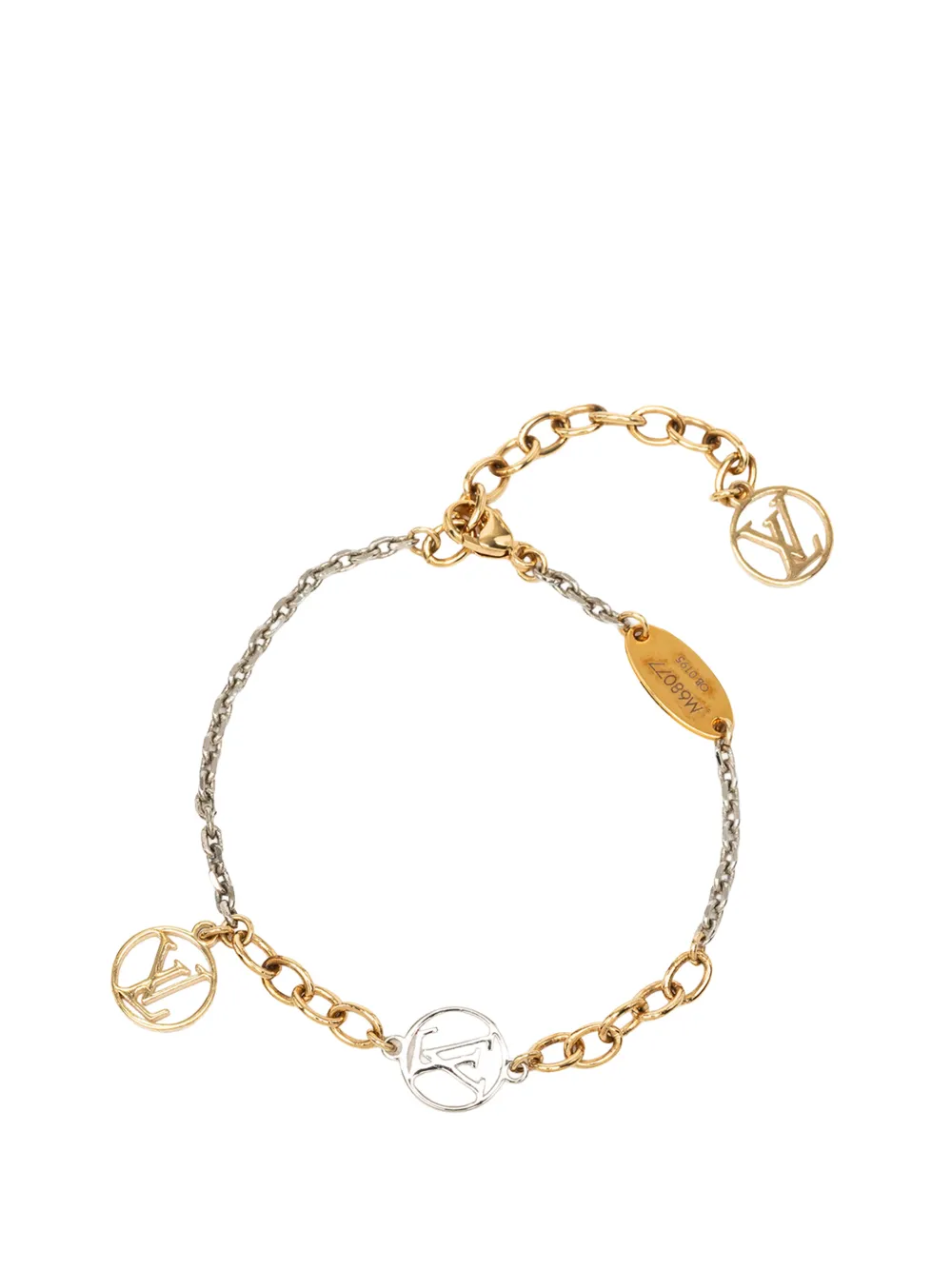 Louis Vuitton Pre-owned 2015 Gold Plated and Brass Logomania Bracelet Costume Bracelet, view 3