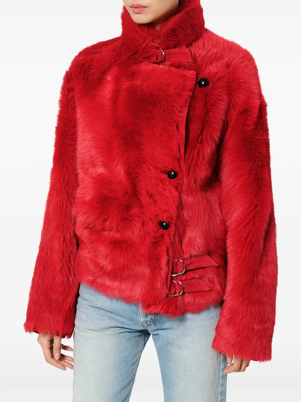 ISABEL MARANT Roama buckled-strap coat Rood