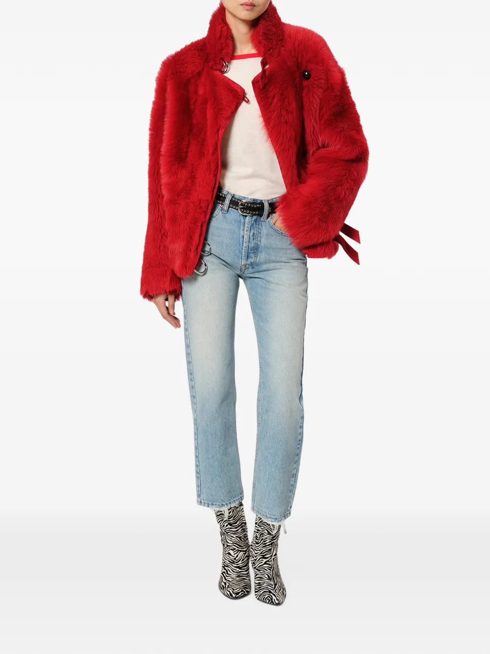 ISABEL MARANT Roama buckled-strap coat Rood