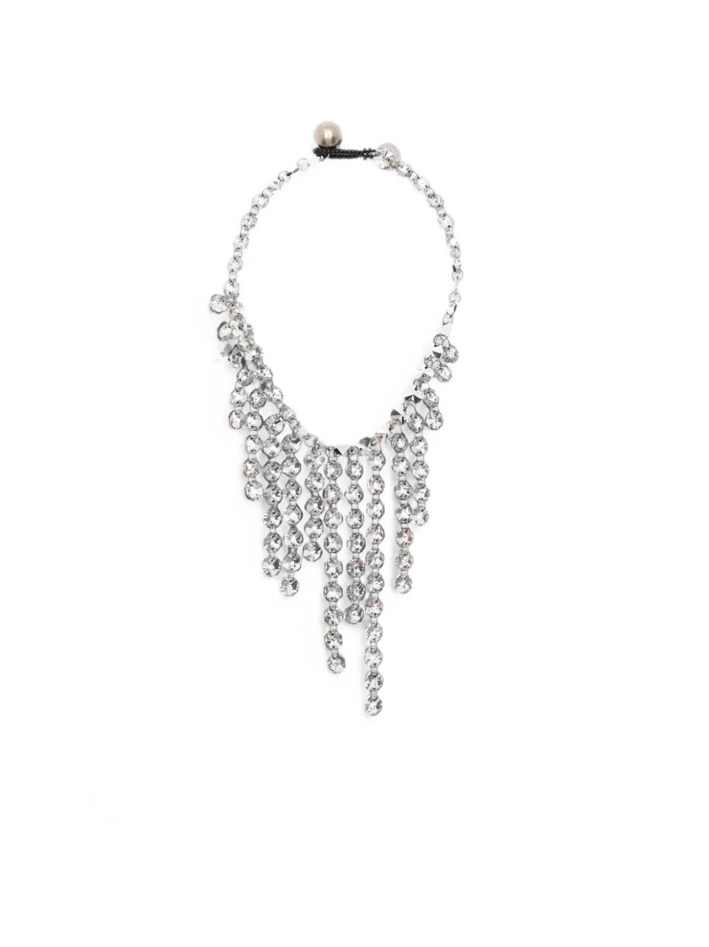 Maria Calderara crystal-embellished fringed necklace - Silber
