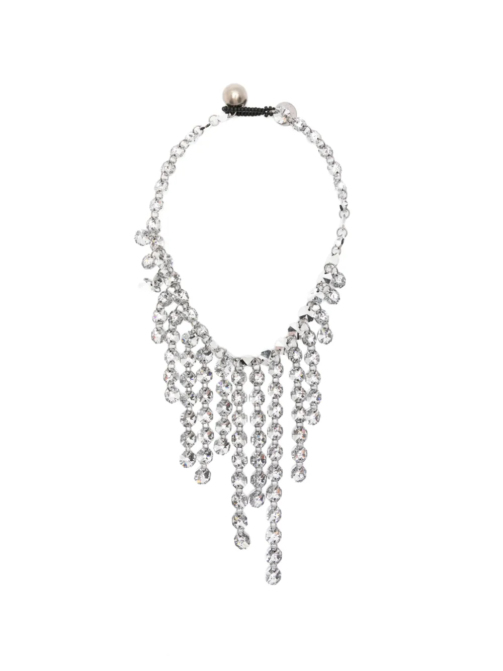 Maria Calderara crystal-embellished fringed necklace - Argento