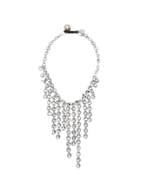 Maria Calderara crystal-embellished fringed necklace