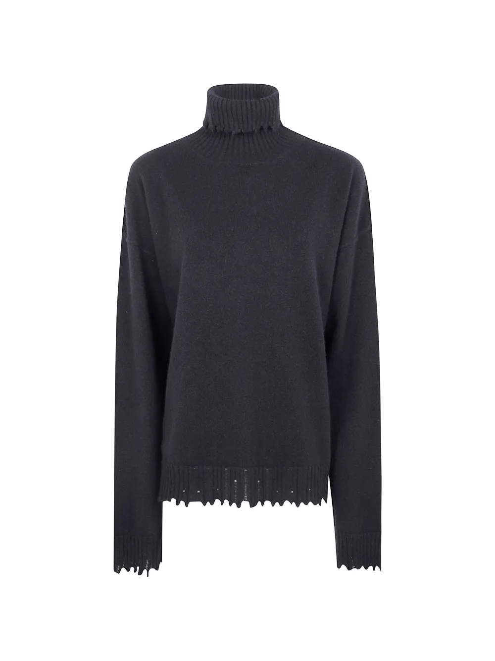 Uma Wang distressed-effect roll-neck knit - Schwarz