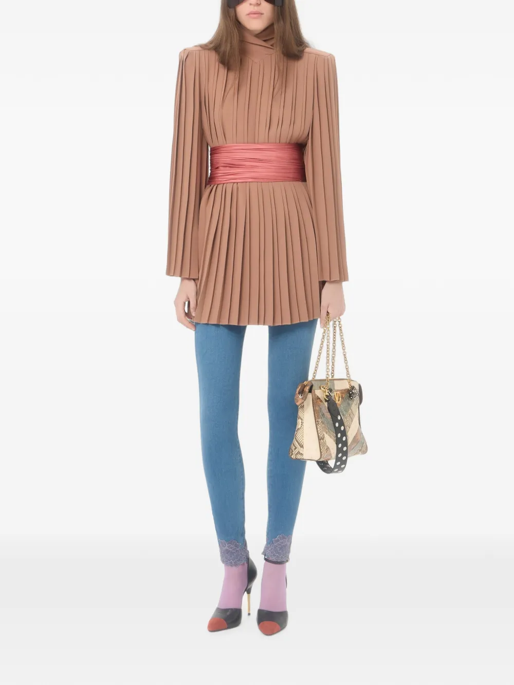 Valentino Garavani Cady Couture geplooide top Oranje