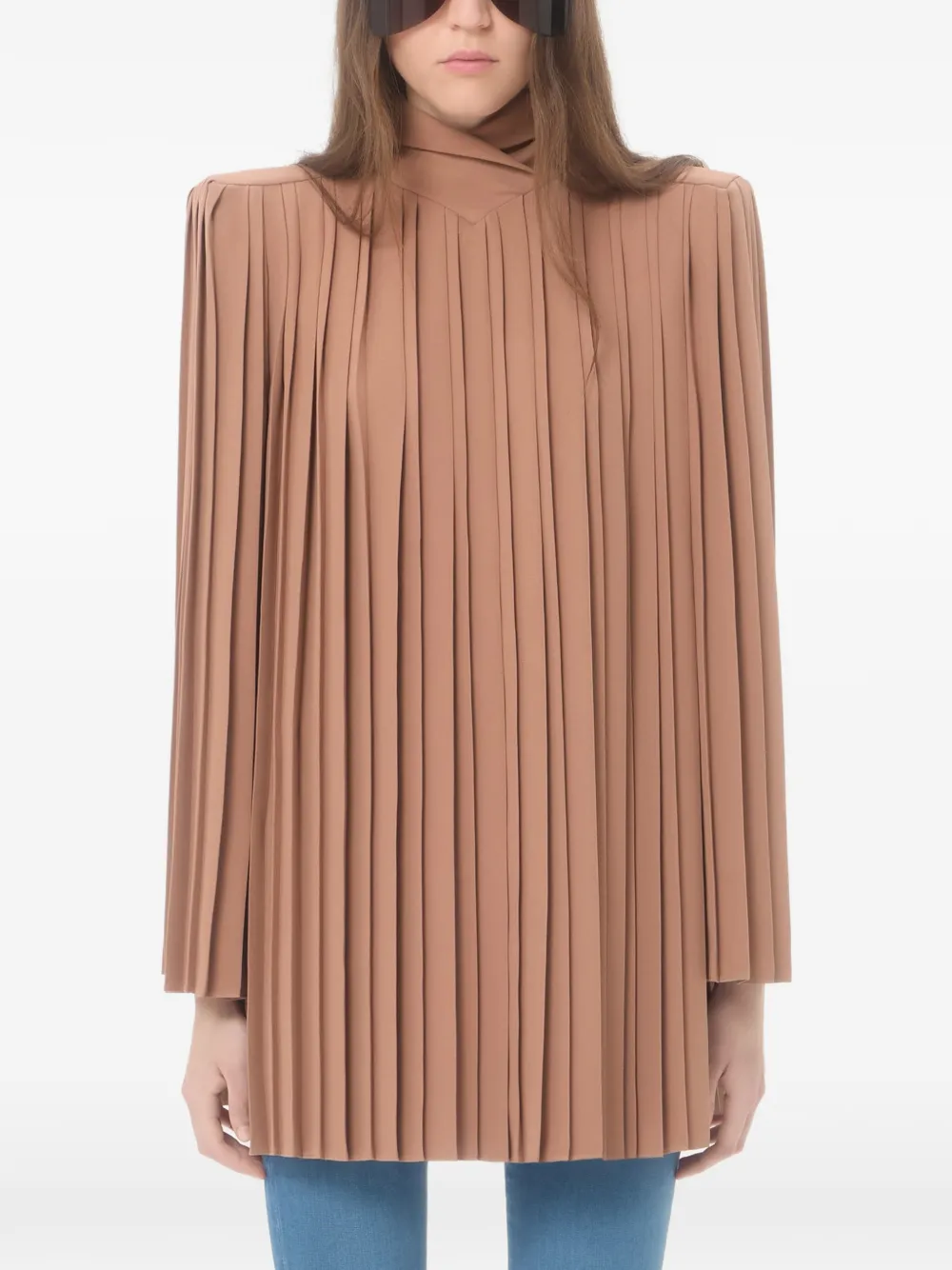 Valentino Garavani Cady Couture geplooide top Oranje