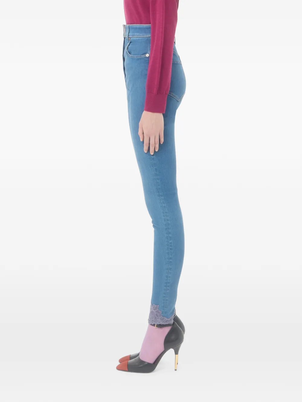 Valentino Garavani Denim broek met kant Blauw