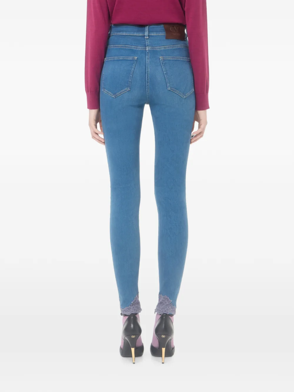 Valentino Garavani Denim broek met kant Blauw