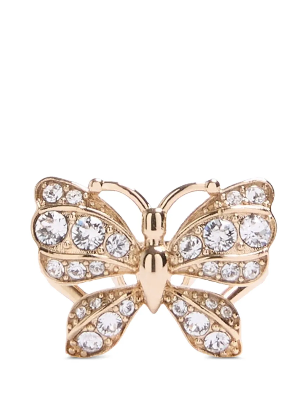 Valentino Garavani Anello Flutterby in metallo e cristalli Swarovski - Oro