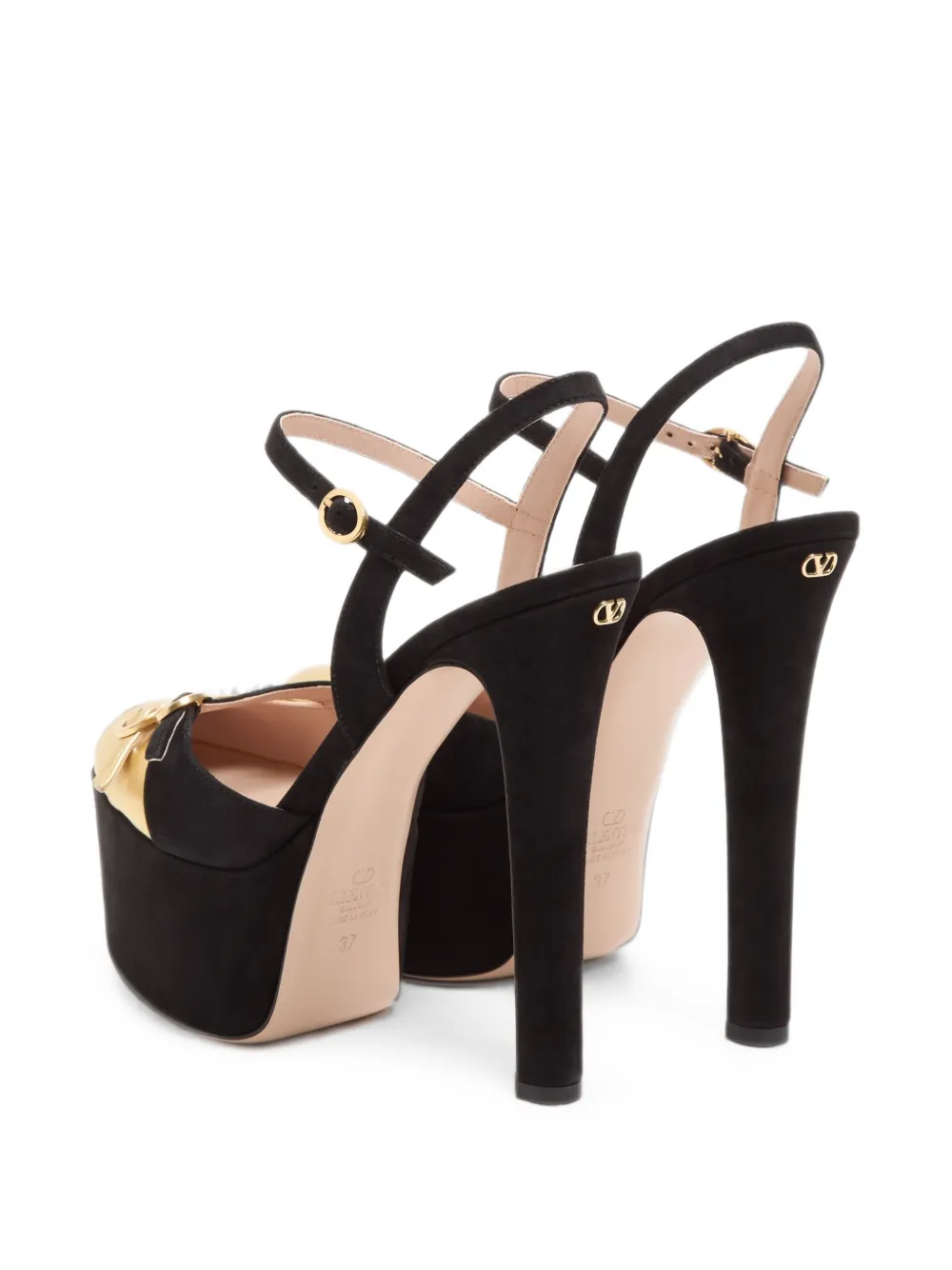 Valentino Garavani Crasher platform pumps in suede 145mm Zwart
