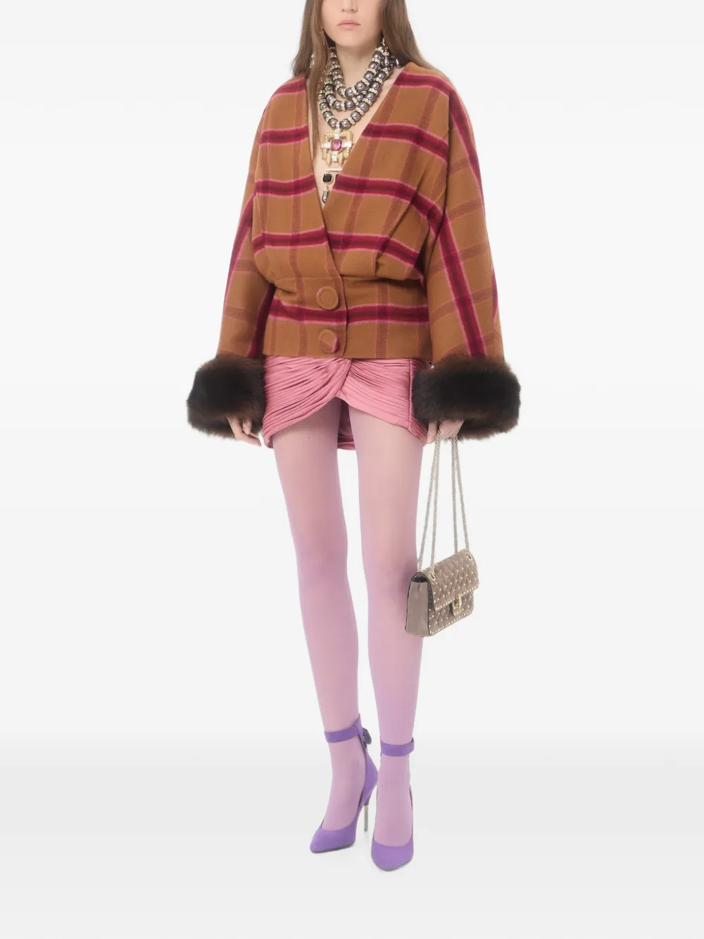 Valentino Garavani Sailorjas in Macro Finestra met lammy Bruin