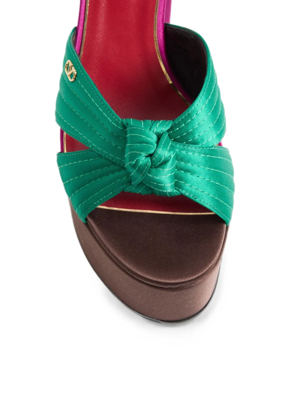 Valentino Garavani sandals with Crasher platform in satin 125mm Groen