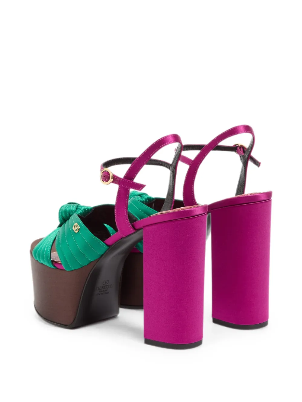 Valentino Garavani sandals with Crasher platform in satin 125mm Groen