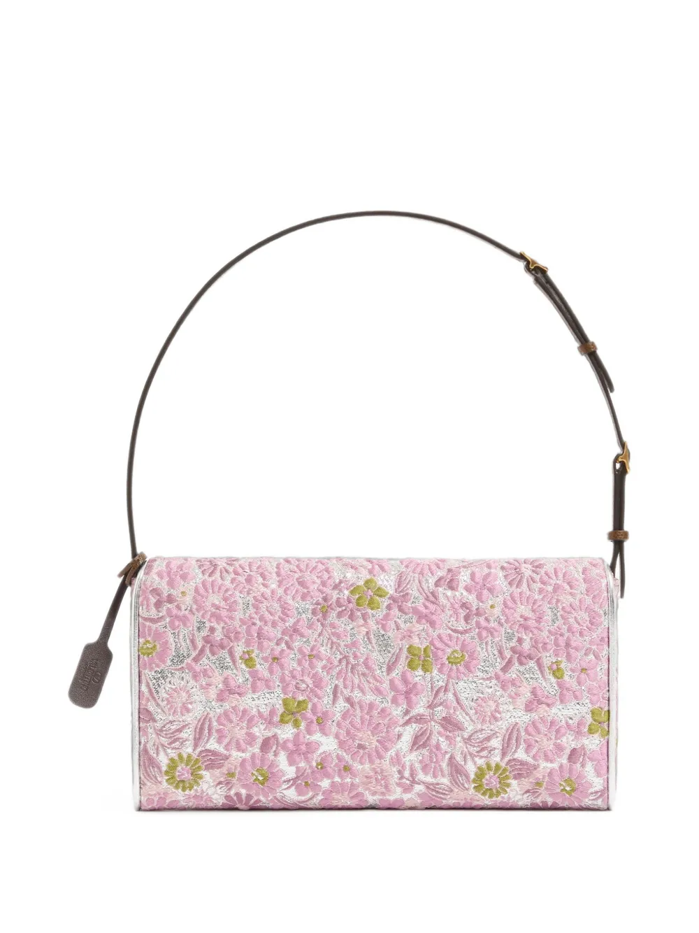 Valentino Garavani DeVain kleine schoudertas van lurex stof met jacquard Roze