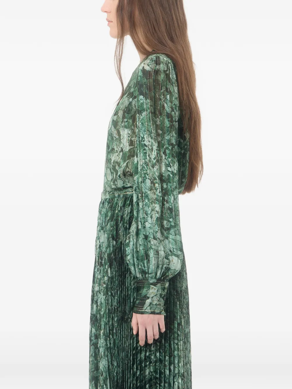 Valentino Garavani Top in Pekin Lurex Urbs Mosaïque Groen