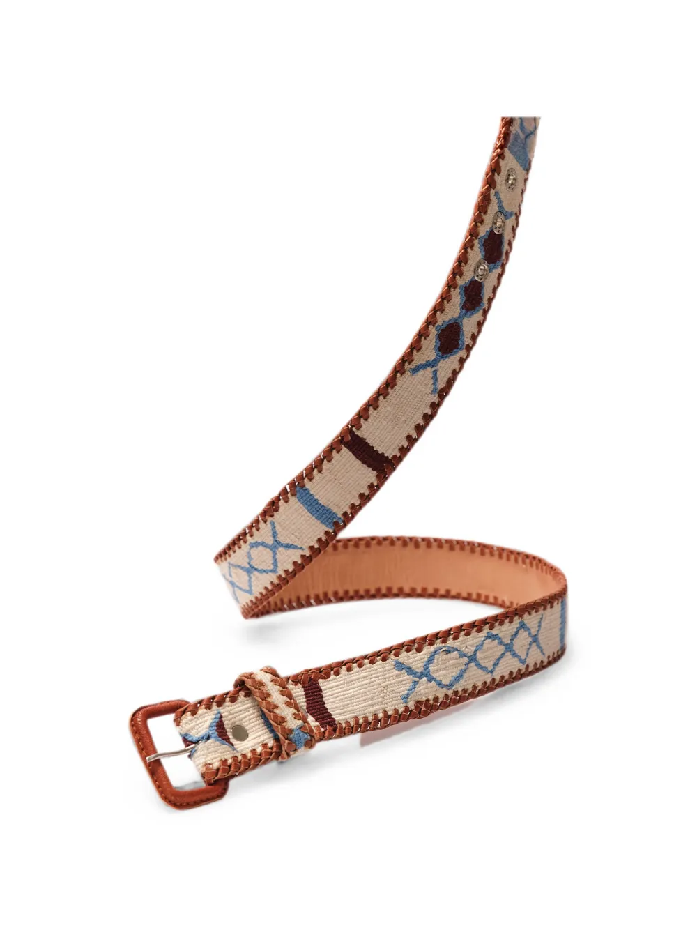 LATCH woven whipstitch-trim belt - Toni neutri