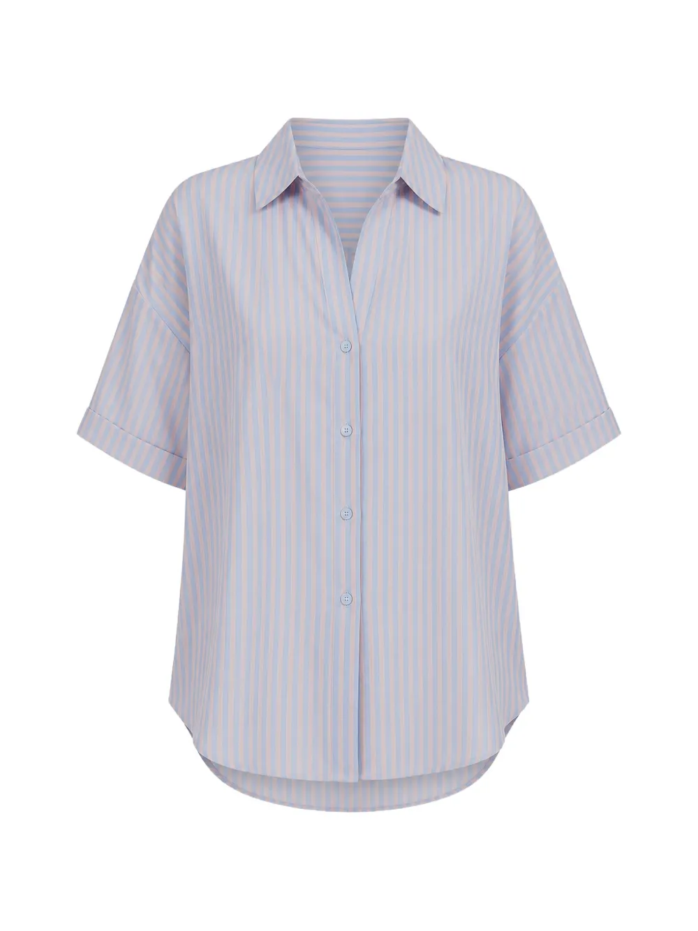 WESTEENE short sleveves striped shirt - Blau