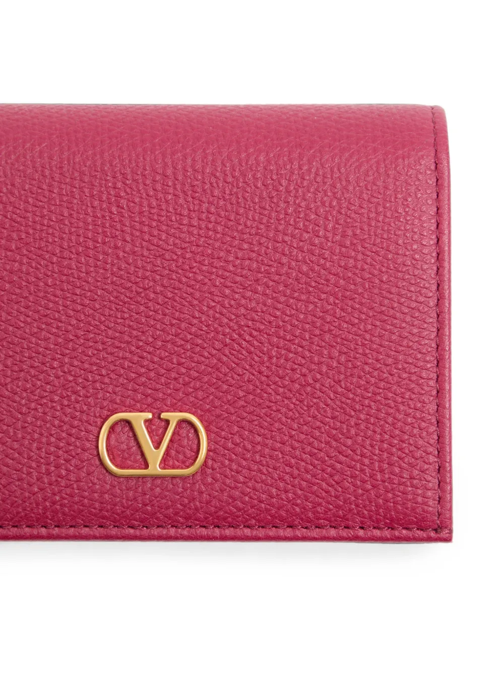 Valentino Garavani VLogo Signature portemonnee van bewerkt kalfsleer Roze