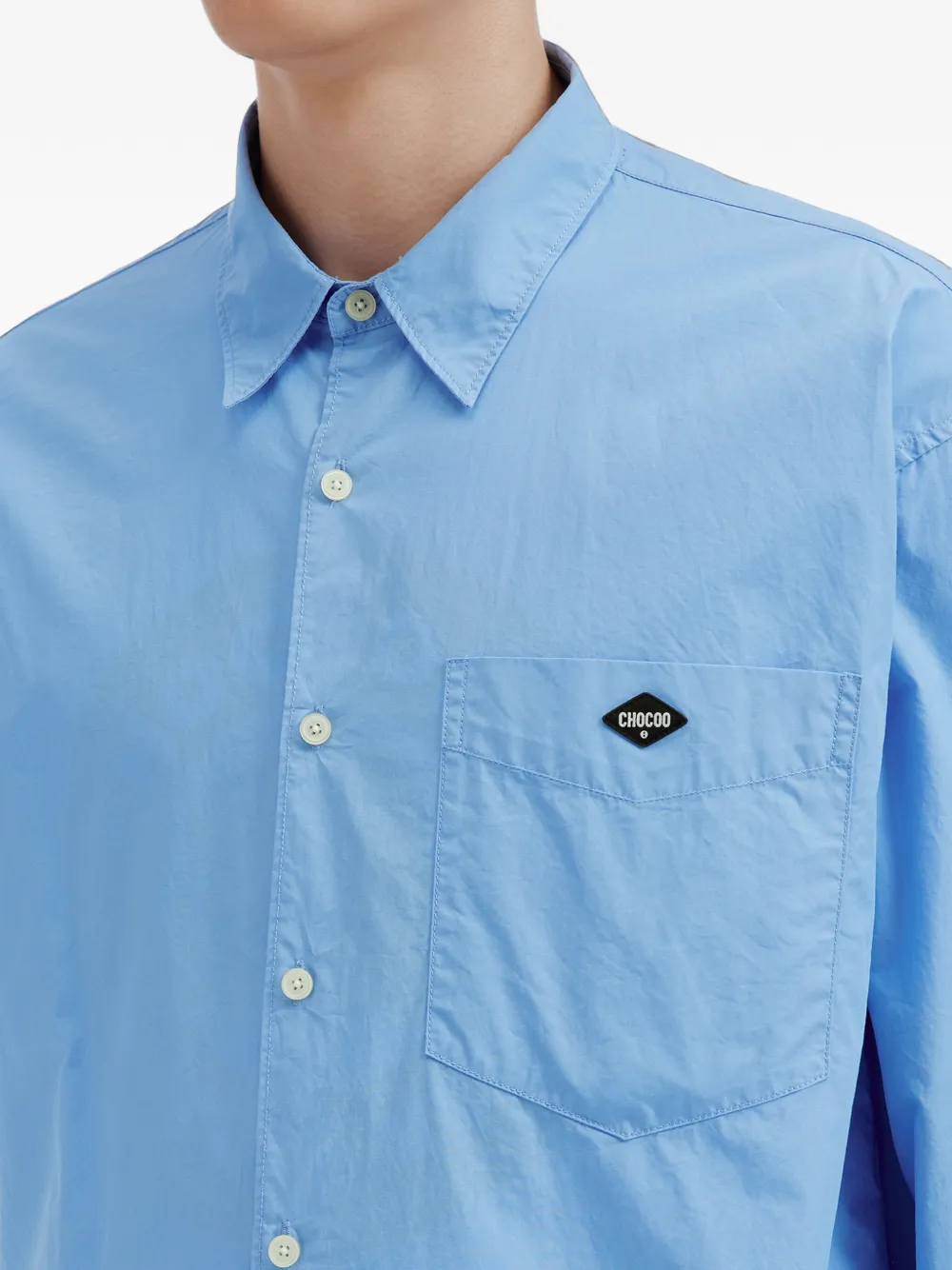 CHOCOOLATE Overhemd met logopatch Blauw