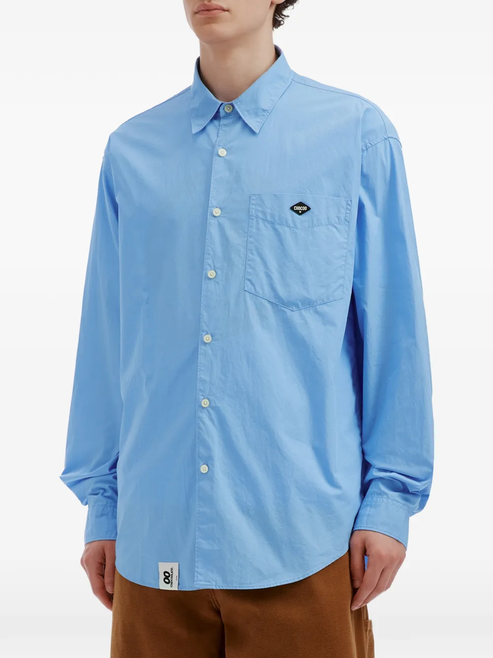 CHOCOOLATE Overhemd met logopatch Blauw