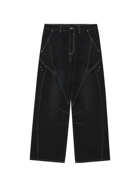 FIVE CM raw-edge panelled jeans