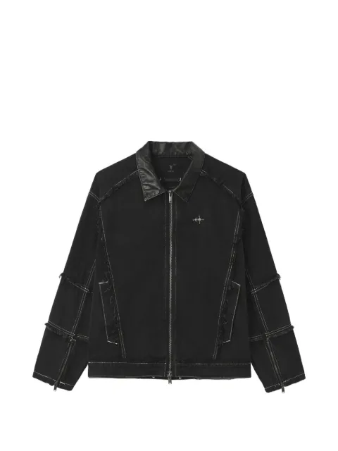 FIVE CM raw-edge panelled denim jacket