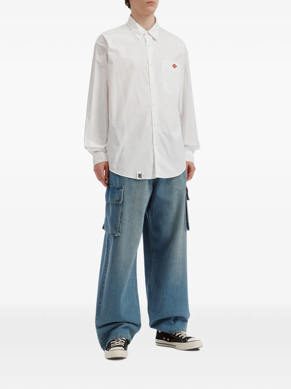 CHOCOOLATE Overhemd met logopatch Wit