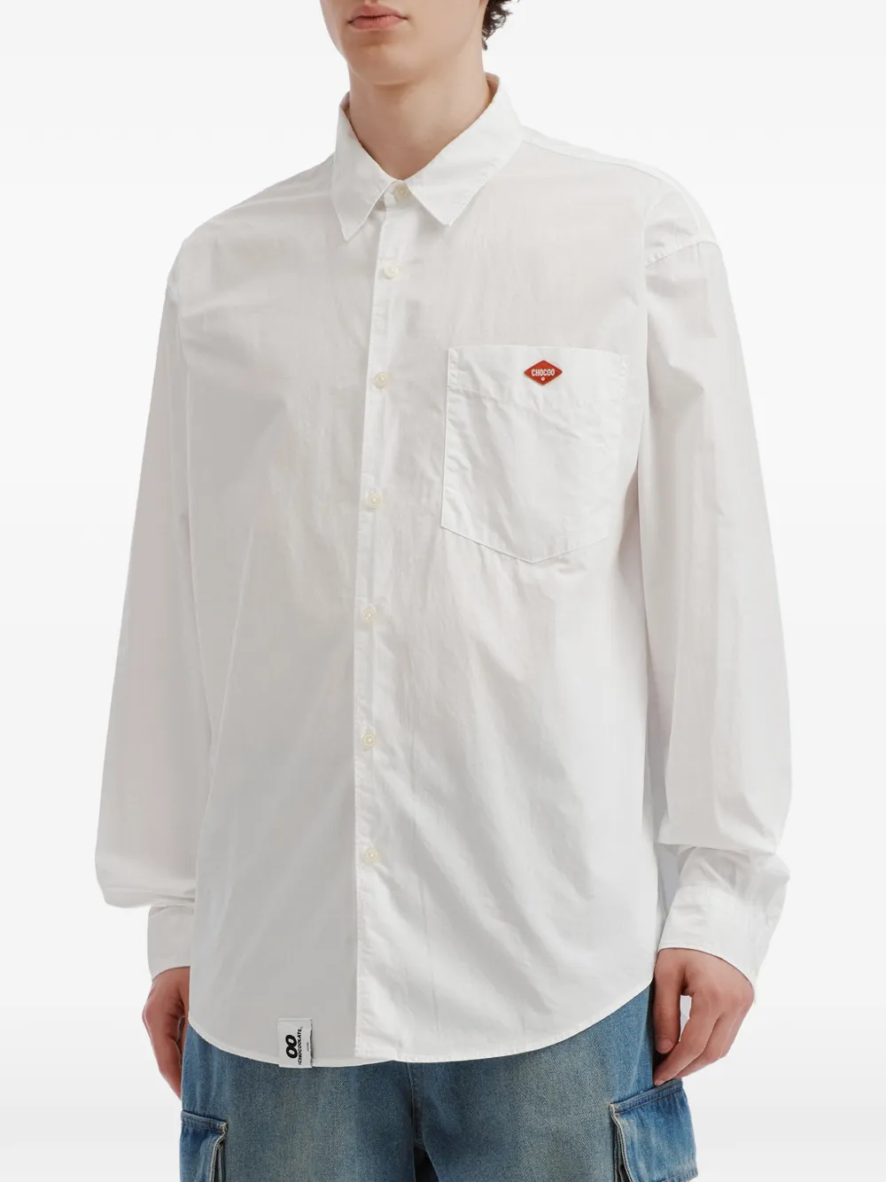 CHOCOOLATE Overhemd met logopatch Wit
