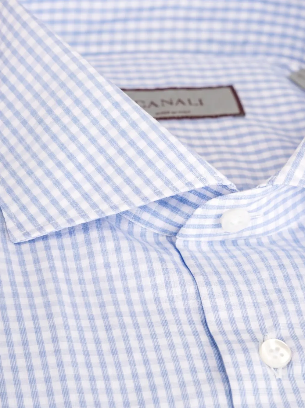 Canali Overhemd met gingham ruit Blauw