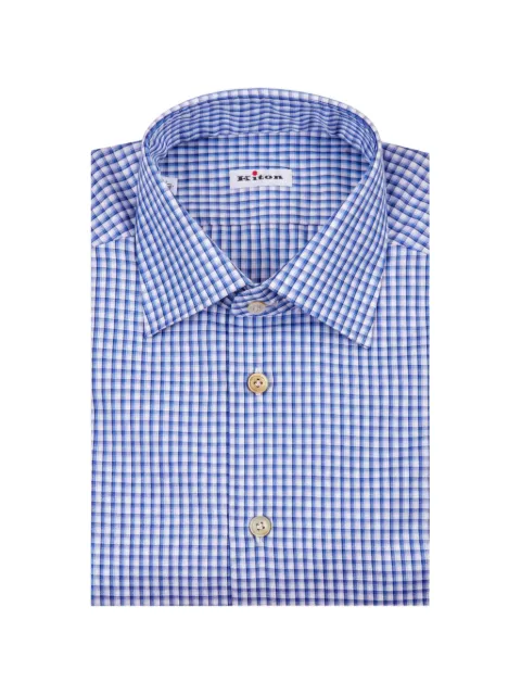 Kiton gingham-check shirt