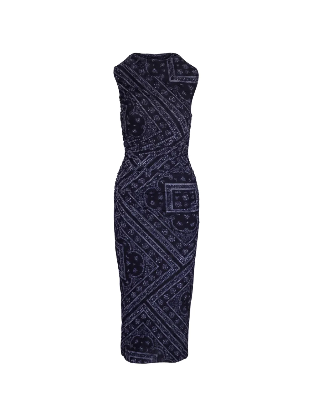 Veronica Beard Sylviani midi-jurk met paisley-print en ruches Blauw