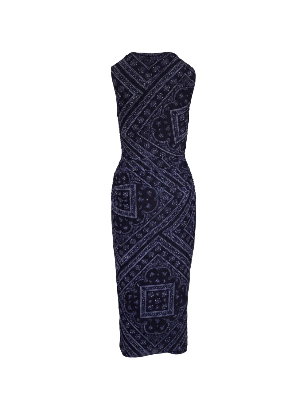 Veronica Beard Sylviani midi-jurk met paisley-print en ruches Blauw
