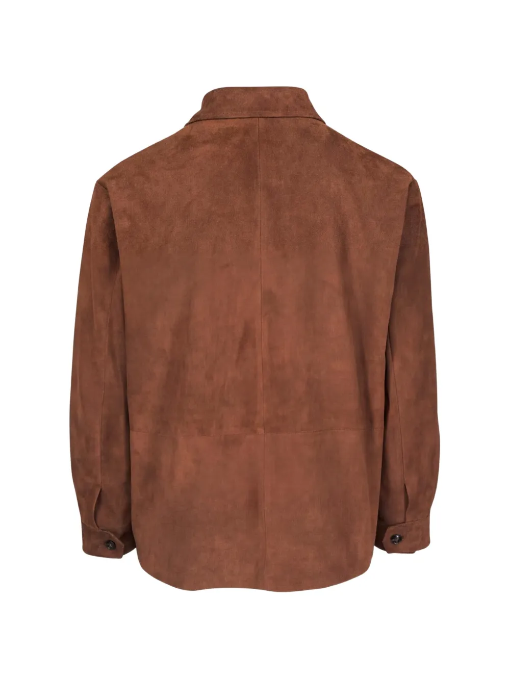 Kiton Suède jack met knopen Bruin