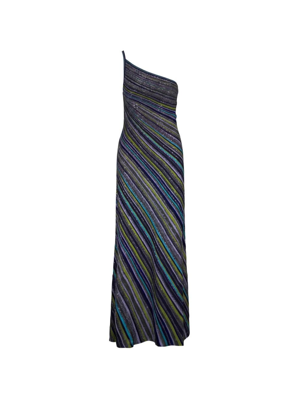 Missoni Asymmetrische maxi-jurk verfraaid met pailletten Groen