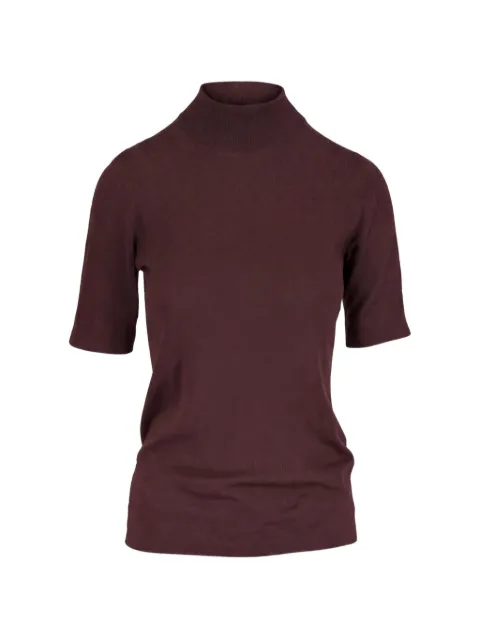 Brunello Cucinelli high-neck short-sleeve cashmere sweater
